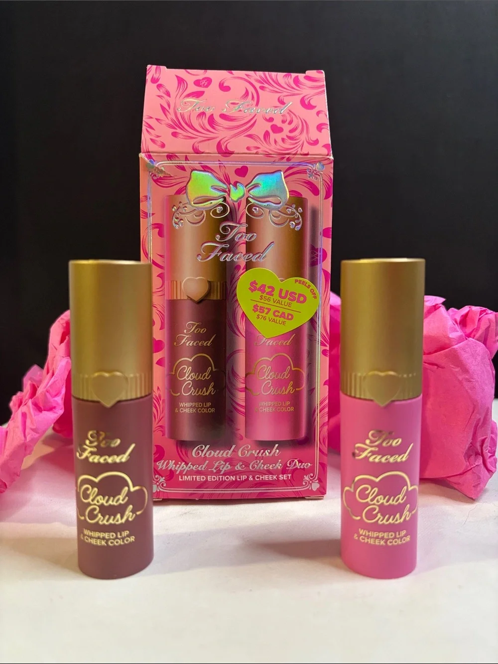 Too Faced Cloud Crush Whipped Lip & Cheek Color Duo —Limited Edition
